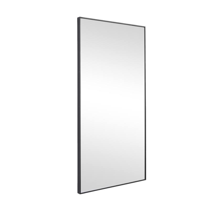 Wood Room Wall Mirror with Thin Minimalistic Frame - Black, White or Gold - Roche River Decor