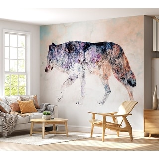 Peel & Stick Animal Wall Mural - Wolf In Mist - Removable Wallpaper ...