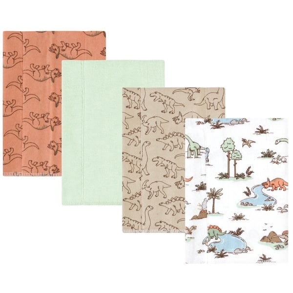 slide 1 of 1, Hudson Baby Cotton Flannel Burp Cloths, Dinosaur Adventures 4-Pack, One Size - Dinosaur Adventures 4-Pack - One Size One Size - Dinosaur Adventures 4-Pack