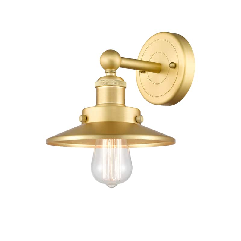 Innovations Lighting 616-1W-8-8 Railroad Sconce Railroad 8" Tall Wall - Satin Gold
