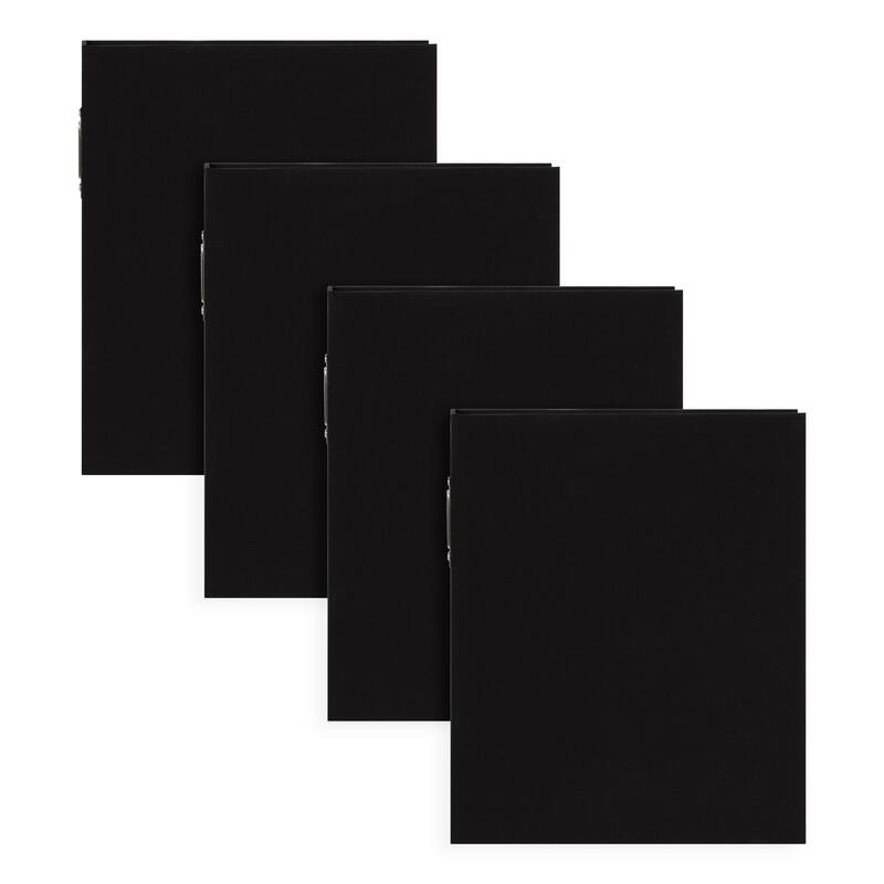 DesignOvation Cydney Set of 4 Fabric Photo Albums - 40 Photos - Black