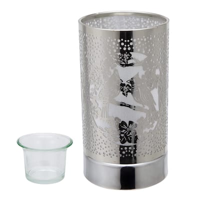 7" Touch lamp/Oil burner/Wax warmer- Silver Cardinals - 3.75*3.75*7