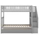 preview thumbnail 10 of 23, Twin over Twin Bunk Bed with Trundle, 4 Storage Shelves, Convertible into 3 Separate Beds, Grey
