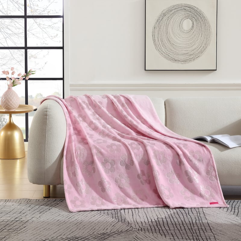 Betsey Johnson Printed Ultra Soft Plush Fleece Throw Blanket