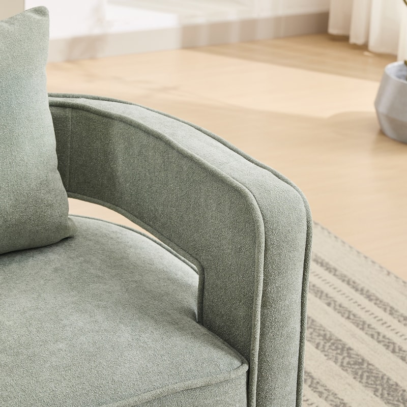 Pale Green 29.13" Swivel Open Back Accent Chair