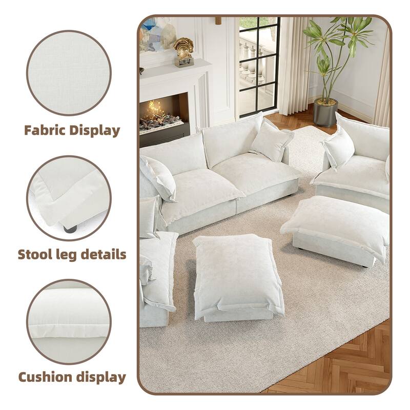 Cloud Chenille Upholstered Modular Sectional Sofa