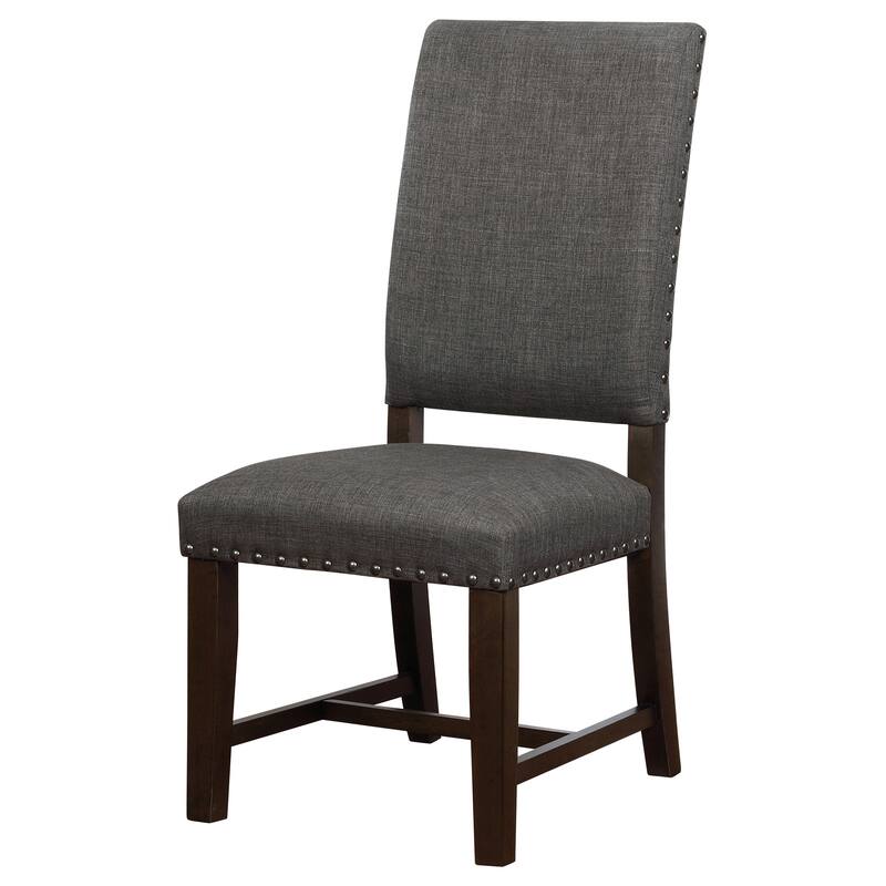 2pc Upholstered Dining Side Chair With Nailhead Accents