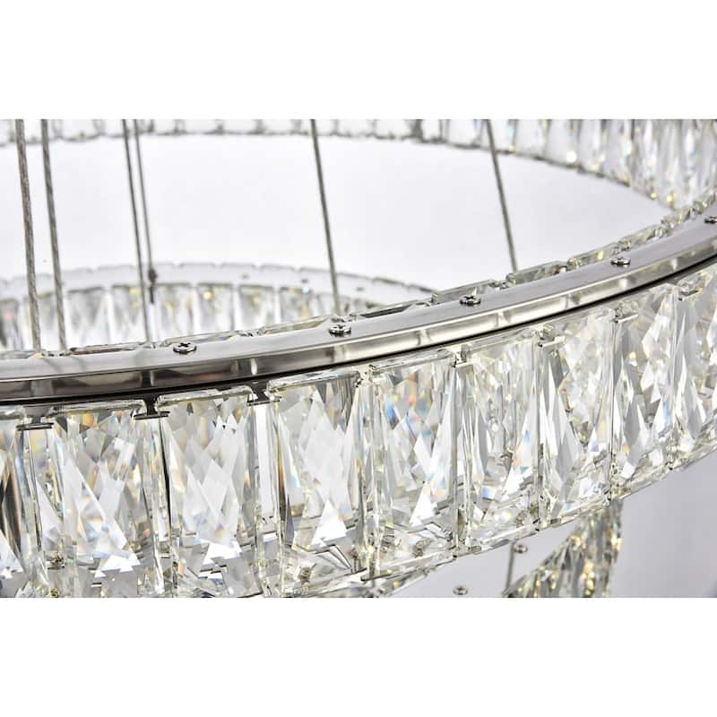 Monroe Collection Chandelier D31.5" H21" Chrome Finish