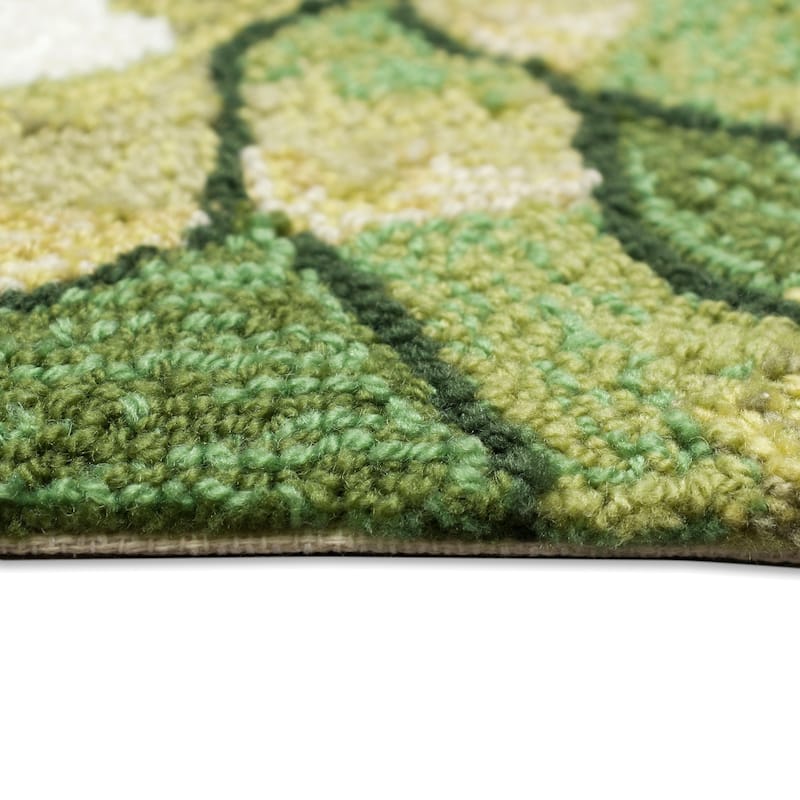 Liora Manne Frontporch Mum Indoor/Outdoor Rug Green 24"X36" 1/2 RD - 24"X36" 1/2 RD