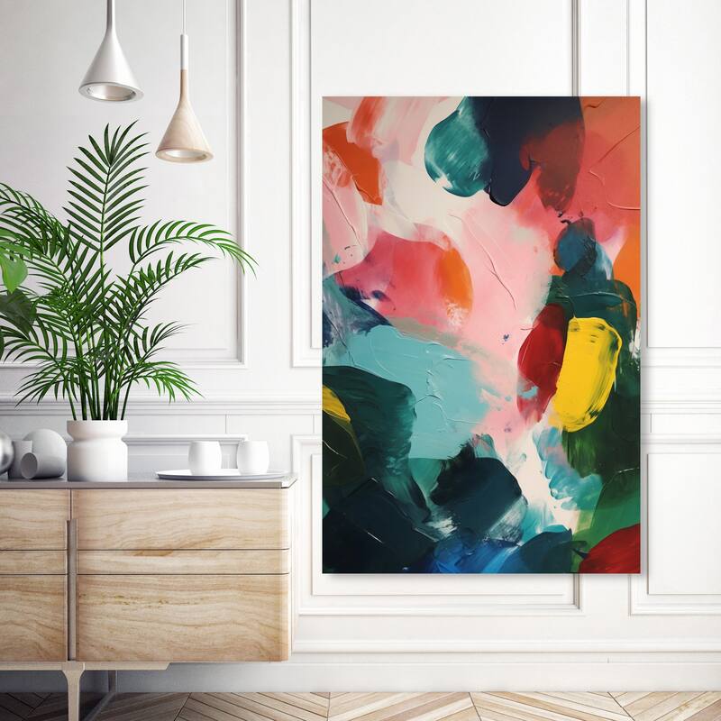 Wynwood Studio Abstract Retro Color Palette Pink and Modern & Contemporary Wall Art Canvas Print - 54 x 36