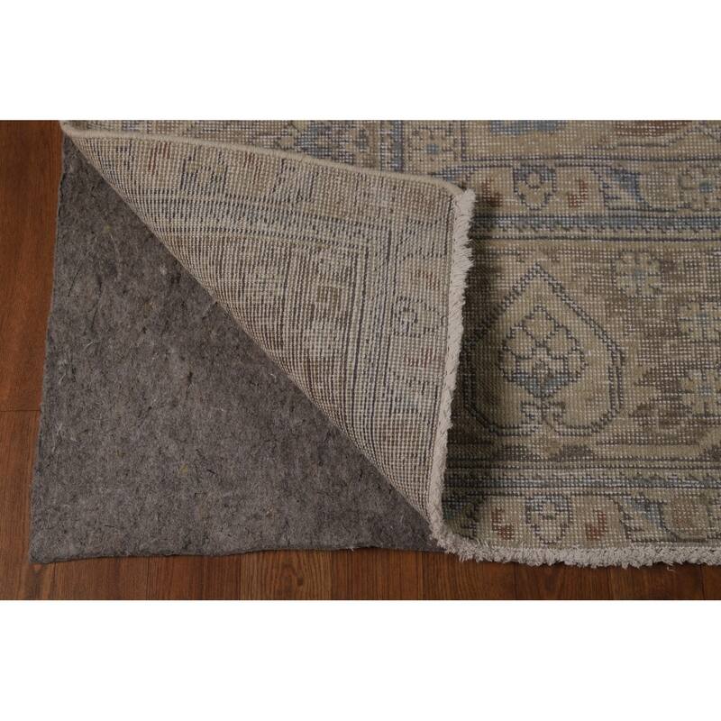 Medallion Tabriz Persian Vintage Rug Hand-Knotted Wool Carpet - 9'9" x 12'8"