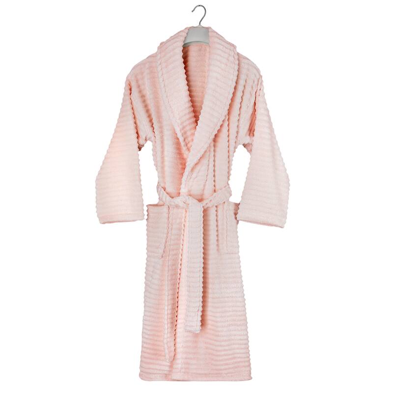 Ribbed Zero Twist Turkish Cotton Unisex Bathrobe