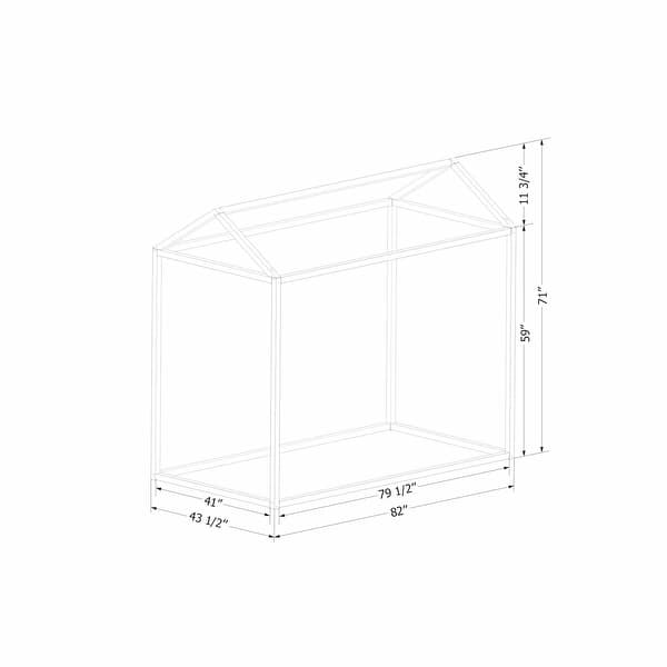 dimension image slide 0 of 2, South Shore Sweedi Framed House Bed Accent for Twin-size Bed