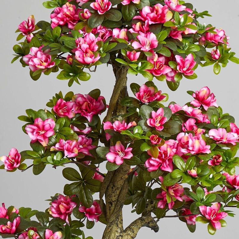 Hollywood Regency Artificial Tree - 5ft Pink Bloom Decorative Accent Tree for Home Decor - Green - 51-60 Inches