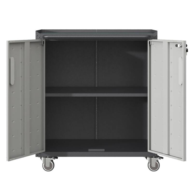 Heavy-Duty Metal Garage Storage Cabinet with Wheels