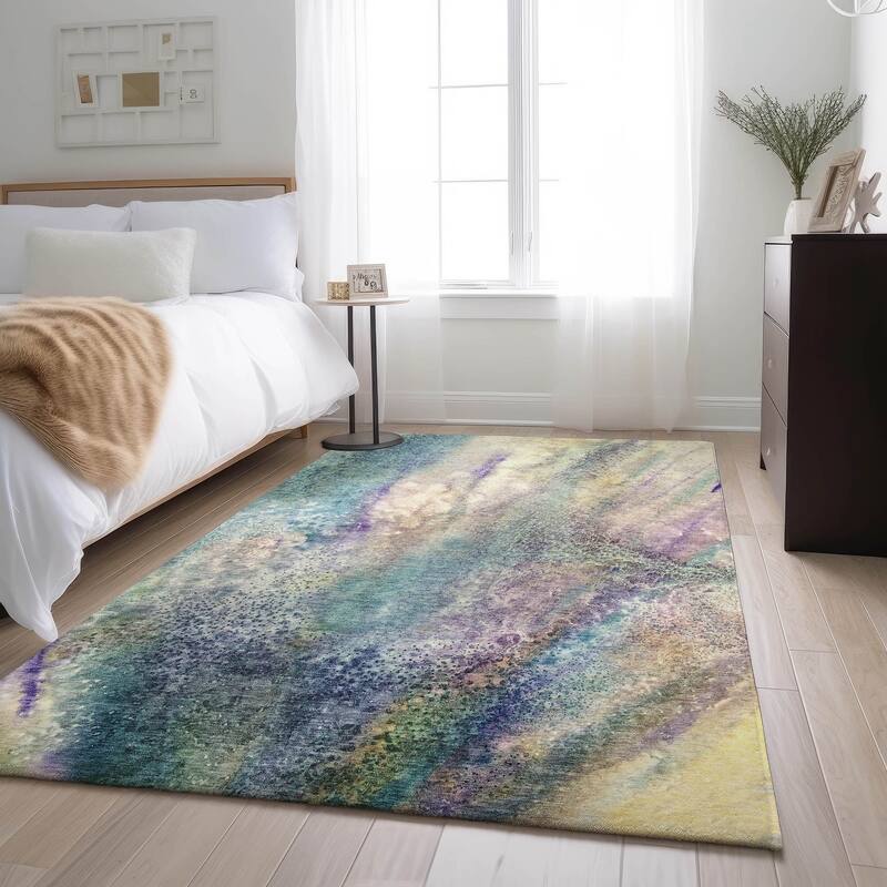 Premium Washable Super Soft Modern Abstract Mayfield Rug - Blue - 10' x 14' - Rectangle
