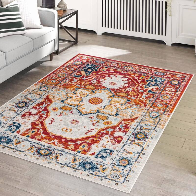 Transitional Anavine Collection Area Rug - 5'3"x8' - Rust Red