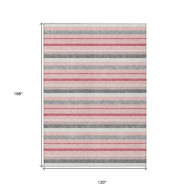 HomeRoots Striped Transitional Rectangle Outdoor Rug
