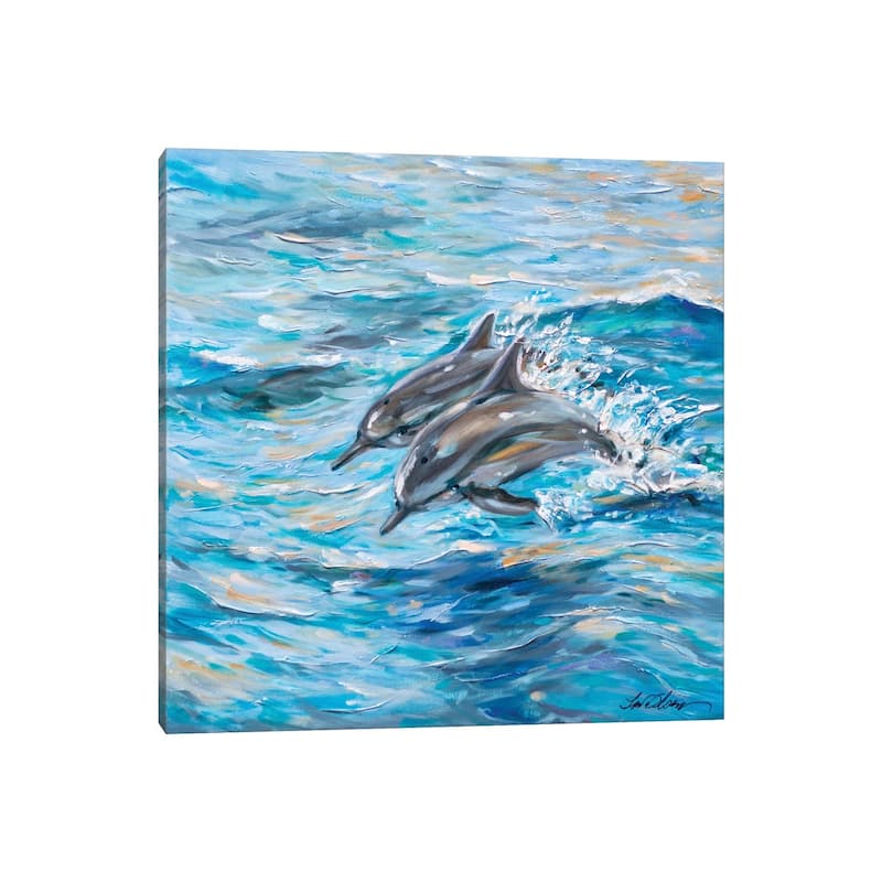 iCanvas "Dolphins Jumping" by Linda Olsen Canvas Print