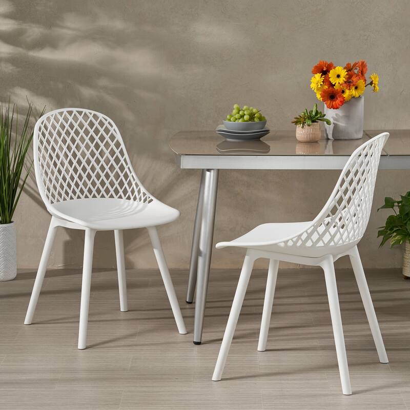 Lily Outdoor Modern Dining Outdoor Modern Dining Chair (Set of 2) by Christopher Knight Home - 18.00" W x 21.50" L x 33.20" H