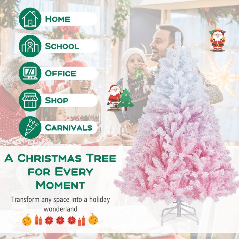 Costway 5/6/7/8 FT Artificial Christmas Tree with 456/820/1264/1774 - See Details