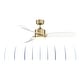preview thumbnail 4 of 10, Fanimation SculptAire 52 inch Indoor/Outdoor Ceiling Fan with LED Light Kit and Remote - Brushed Satin Brass with Clear Blades