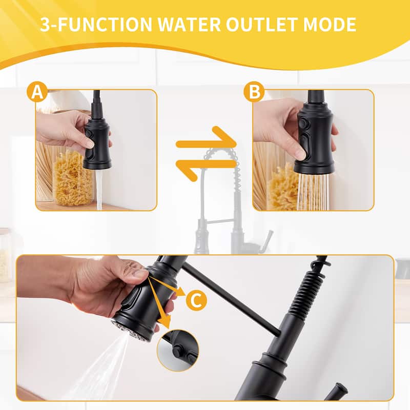 Single Handle Pull Down Sprayer Kitchen Faucet with Touchless Sensor