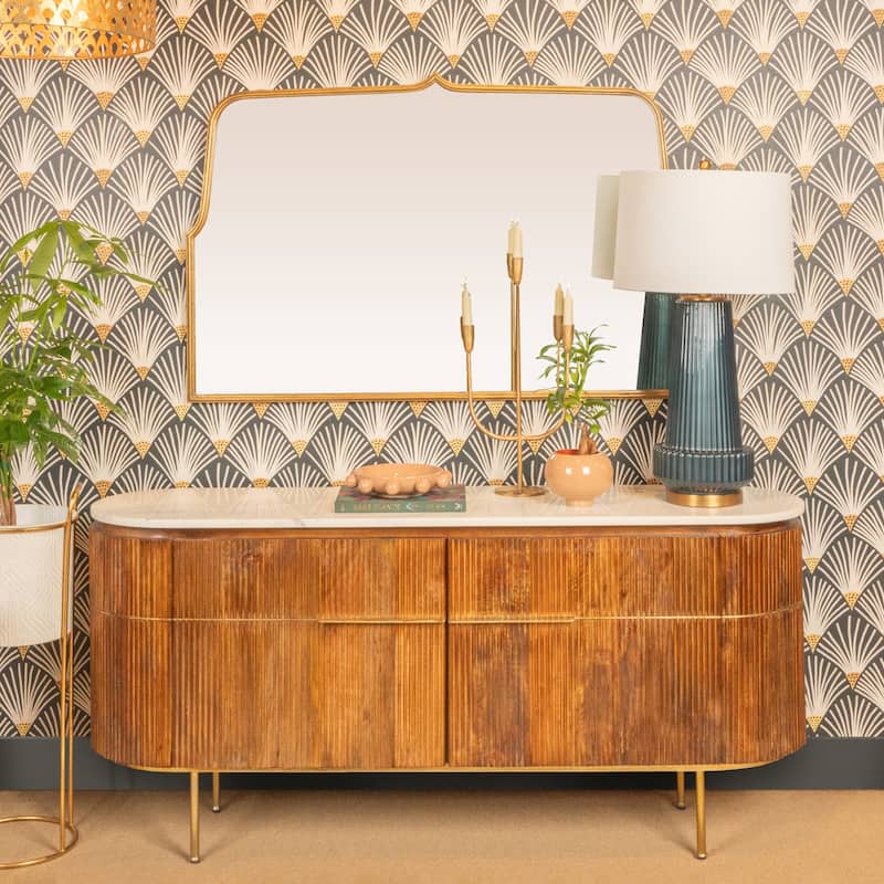 Arched Metal Framed Wall Mirror