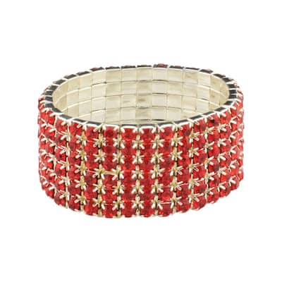 Sparkles Home Rhinestone Elastic Napkin Ring (Set of 4) - Red