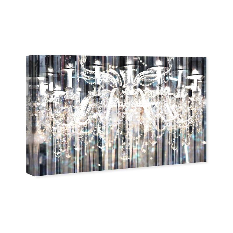 Wynwood Studio Canvas Fashion and Glam Diamond Shower-Custom Order White and Gray Modern & Contemporary Wall Art Canvas Print