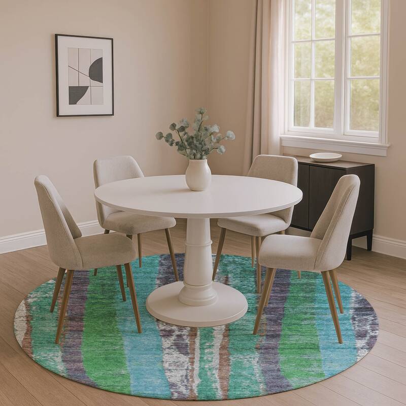 Premium Washable Super Soft Mayfield Rug - Teal - 8' x 8'