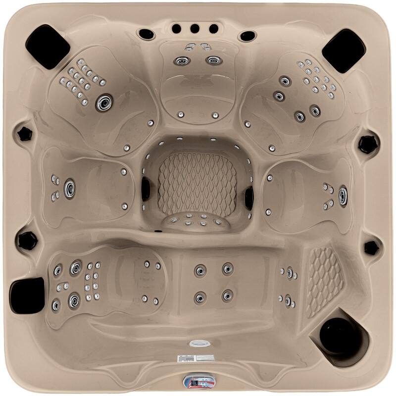 6-Person 100-Jet Premium Acrylic Lounger Spa Standard Hot Tub with Sound System and LED Waterfall