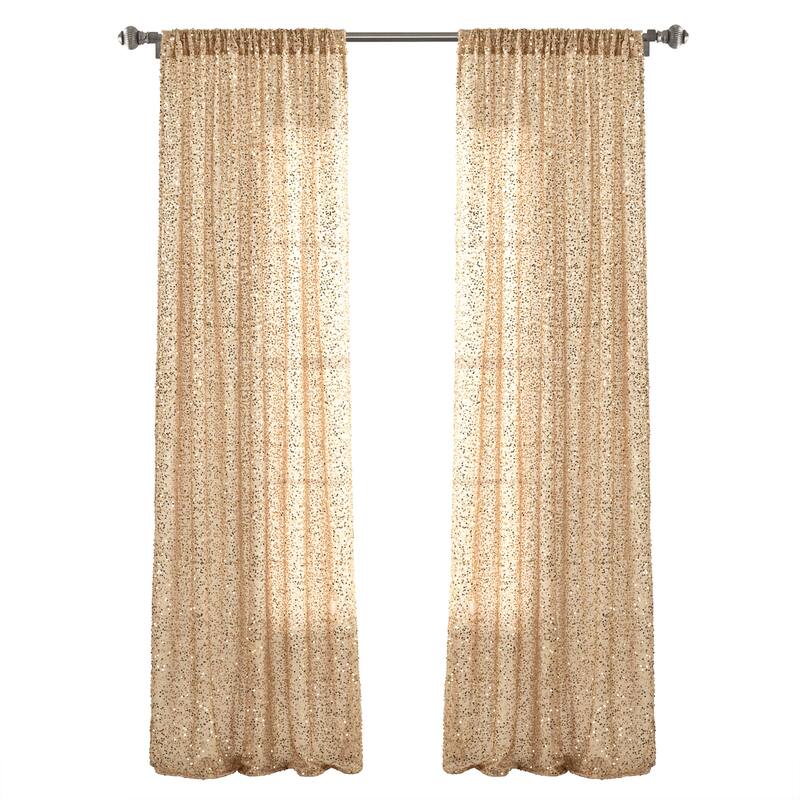 Lush Decor Ballgown Glam Sparkle Sequins Window Curtain Panel