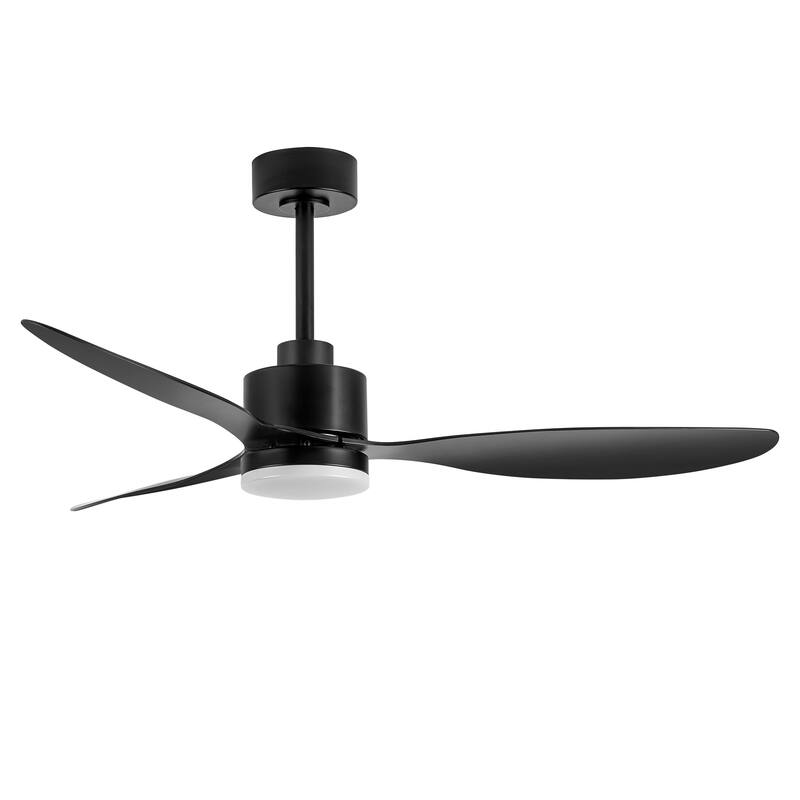 52'' Black Ceiling Fan With Led Lights And Remote Control