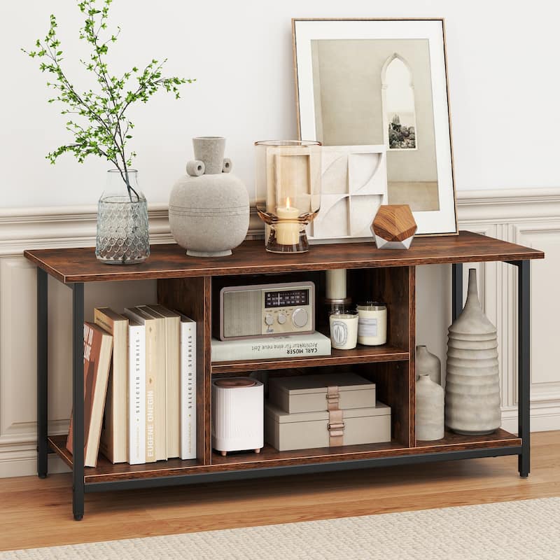 Gymax TV Stand for TVs up to 50 Inches 3-Tier Industrial Entertainment