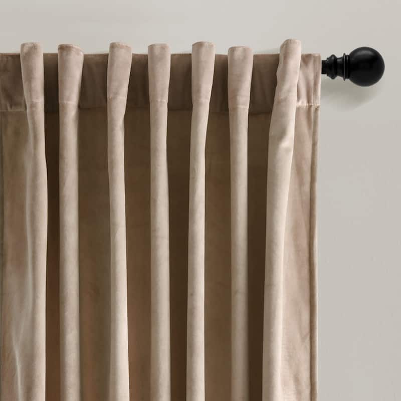 Lush Decor Prima Velvet Solid Light Filtering Back Tab Rod Pocket Window Curtain Panels Set