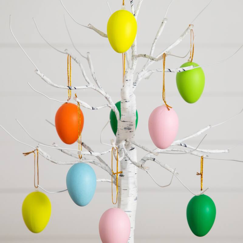 2-ft Pre-Lit Artificial Easter Twig Tree with Egg Ornaments