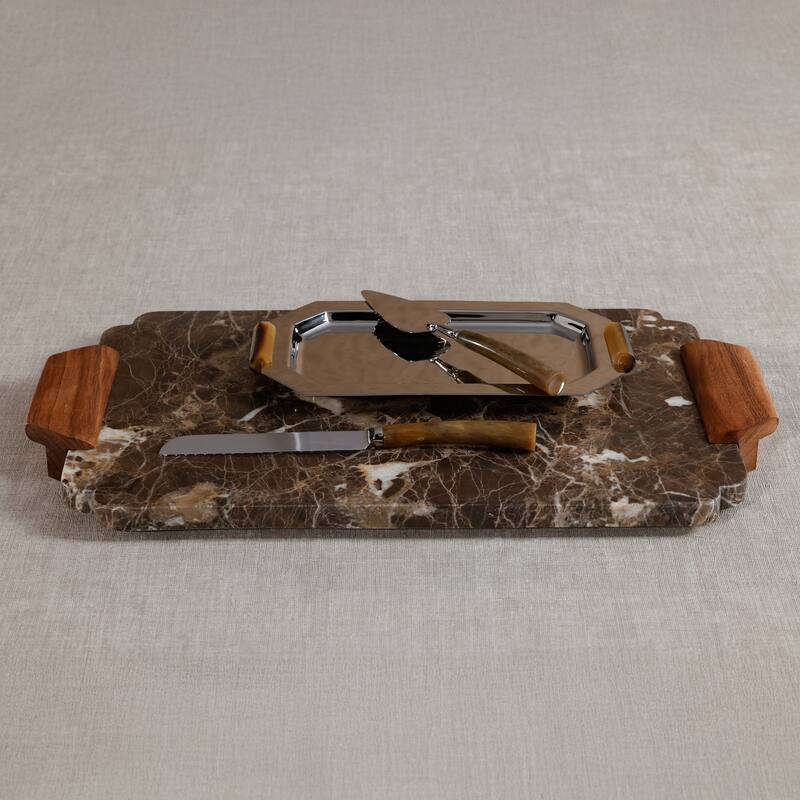 Mocha Marble Charcuterie Tray / Serving Board