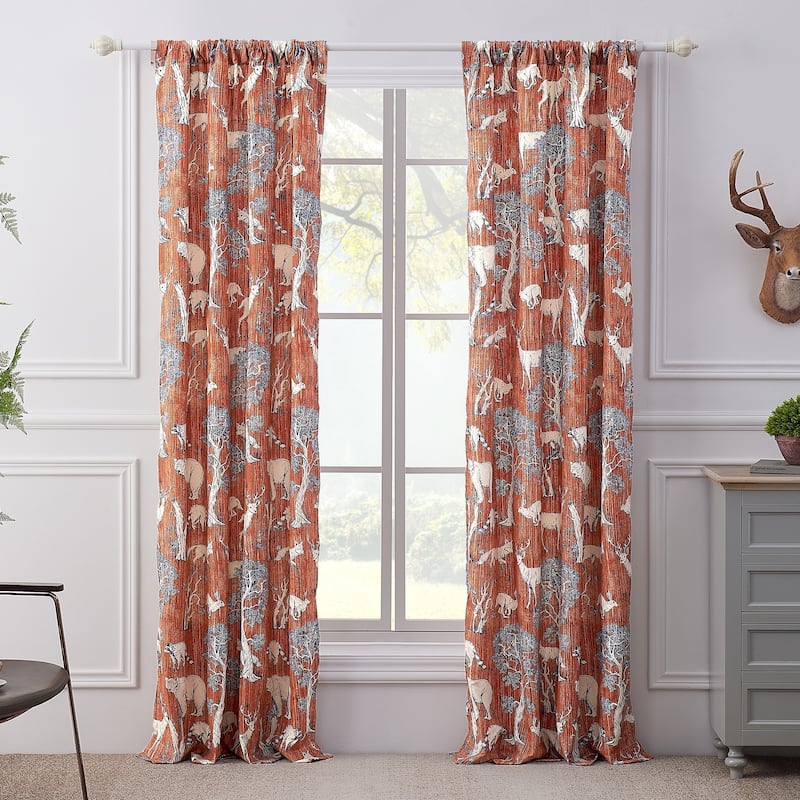 Barefoot Bungalow Menagerie Curtain Panels (Set of 2) - 84 x 84 inches