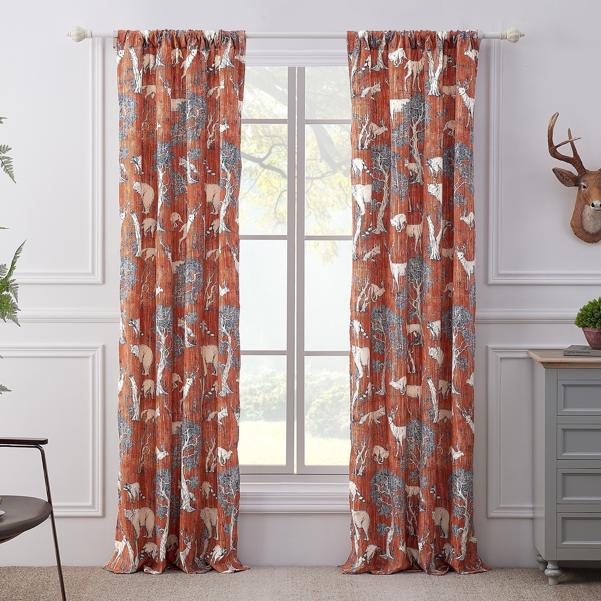 Barefoot Bungalow Menagerie Curtain Panels (Set of 2) - 84 x 84 inches