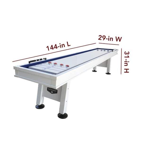 Hathaway Crestline 12-ft Outdoor Shuffleboard Table - White