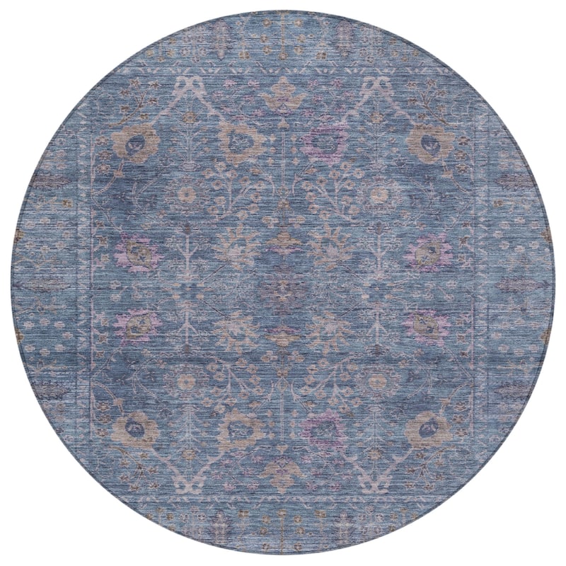 Machine Washable Indoor/ Outdoor Vintage Traditional Chantille Rug
