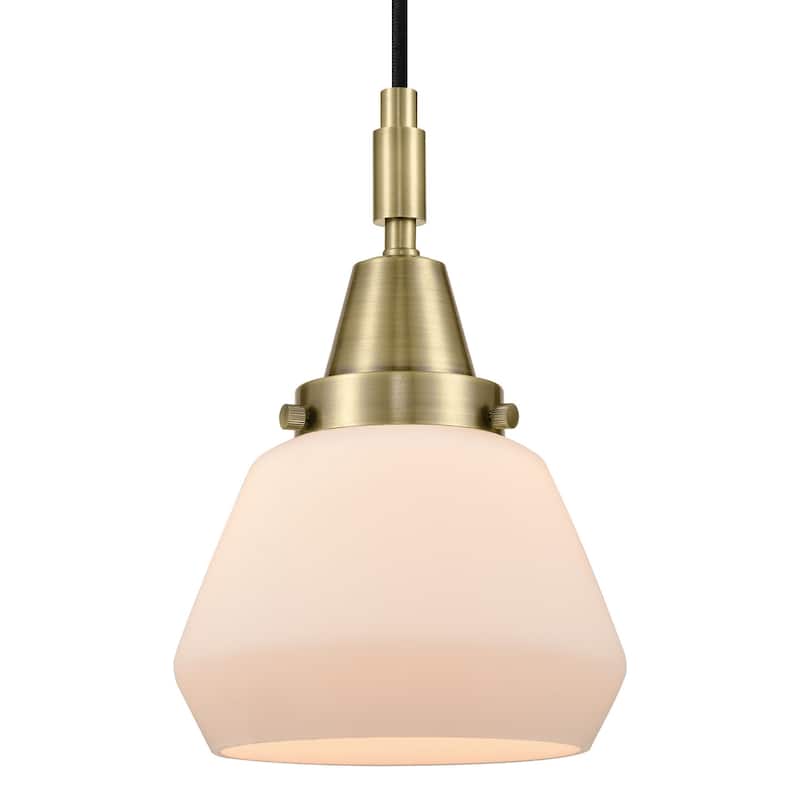 Innovations Lighting 447-1P-G171 Fulton 7" Wide Mini Pendant with - Antique Brass