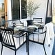 preview thumbnail 1 of 38, MAISON ARTS 7-Piece Patio Dining Set Steel Panel Table & 6 Dining Arm Chairs
