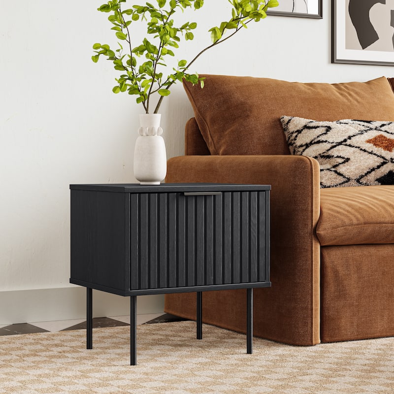 Alexander Fluted Side Table - Black