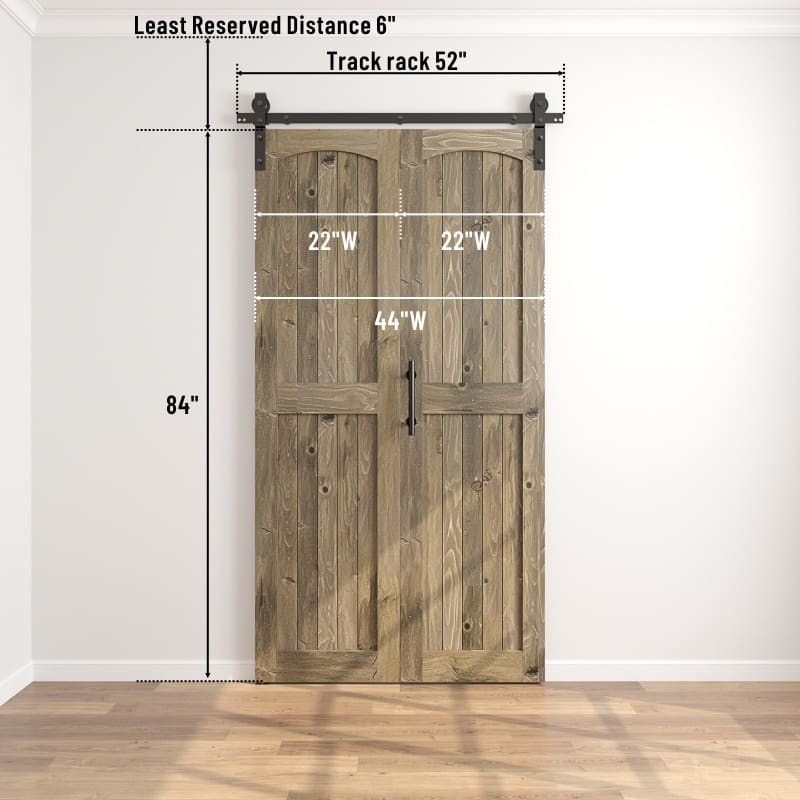 Coast Sequoia Arch Top 30in./36in./48in./60in./72in./96in. x 84in. Knotty Pine Wood Unfinished Bi-Fold Door With Hardware Kit