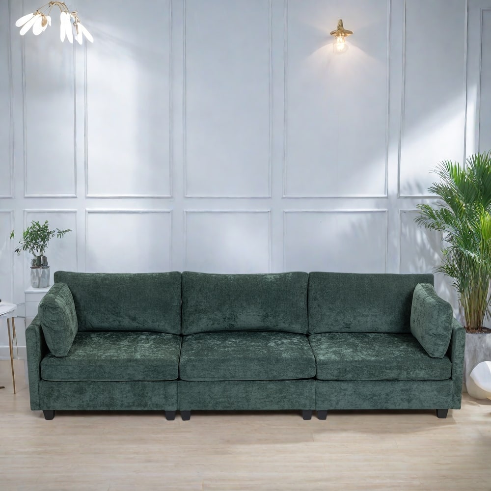 111.42" Fabric Modern 4-Seater Sofa with Cloud-Like Comfort, Flexible Storage, and Elegant Design