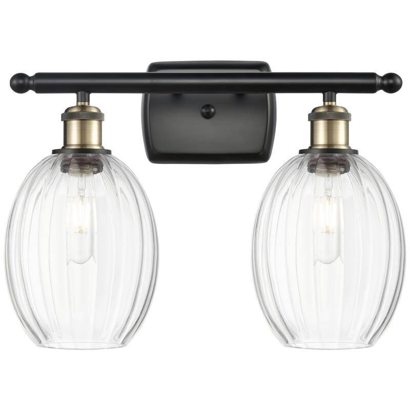 Innovations Lighting 516-2W-12-17 Preston Vanity Preston 2 Light 17" - Black Antique Brass / Clear