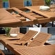 preview thumbnail 3 of 8, Certified Teak Finish Patio Dining Set, Ideal Extendable Set for Outdoors
