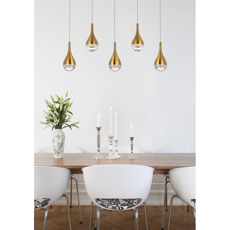 Indigo Home 34 inch LED pendant in satin gold
